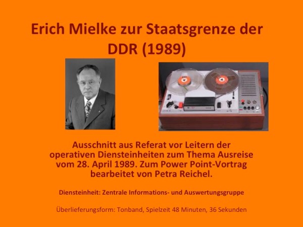 Erich Mielke zur Staatsgrenze der DDR&nbsp;(1989)